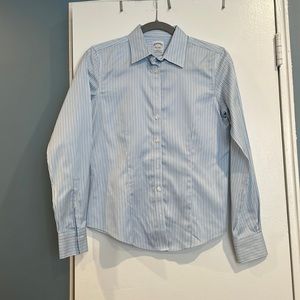 Brook Brothers Blue and White Striped Button Down Shirt, Size 2